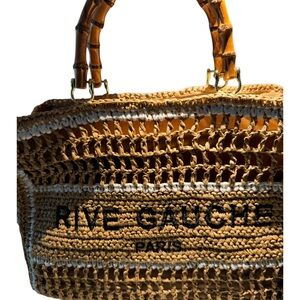 Tan Crochet Bag Rive Gauche